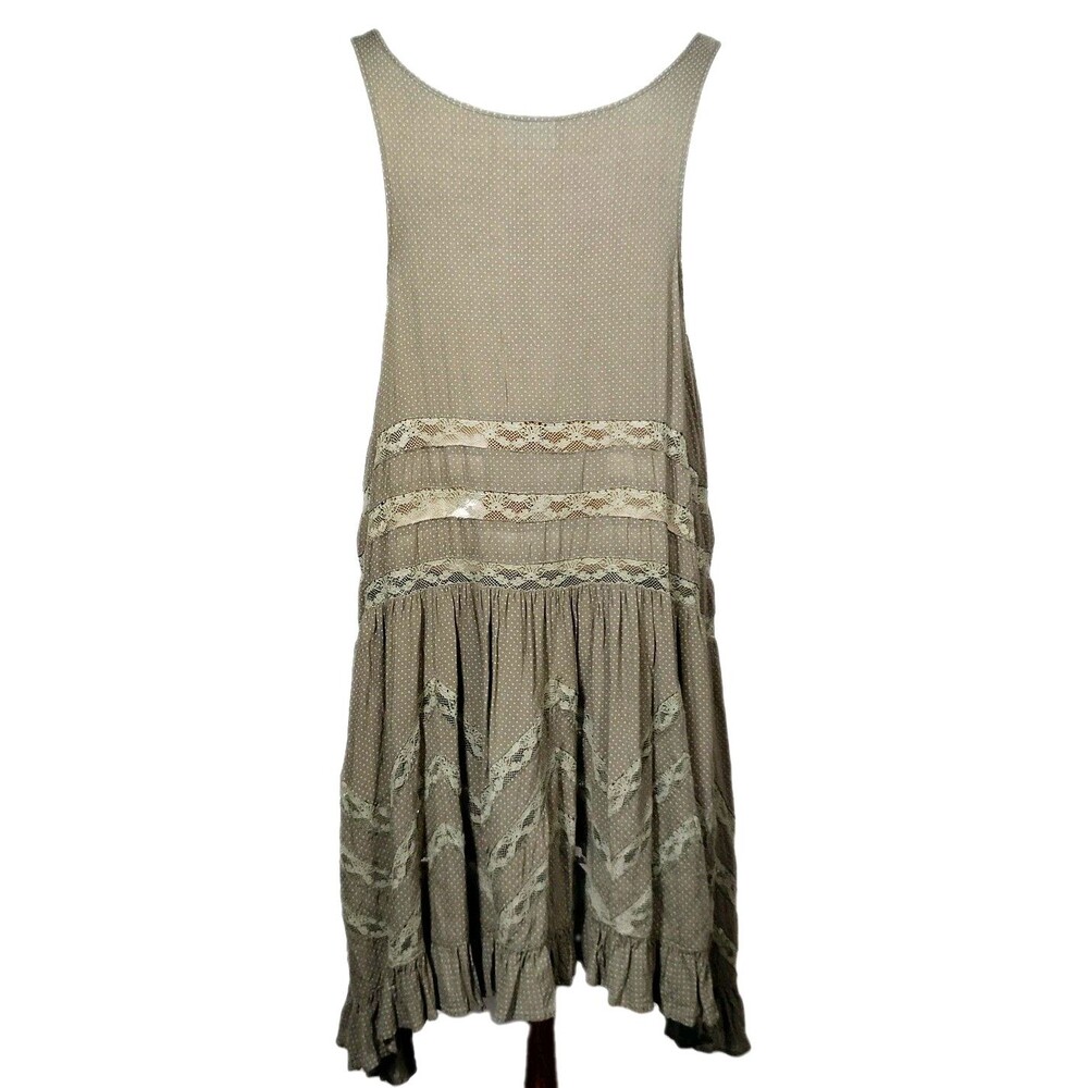 Intimately Free People Trapeze Voile Lace Slip Dress M Babydoll Fairy Polka Dot - Picture 3 of 11